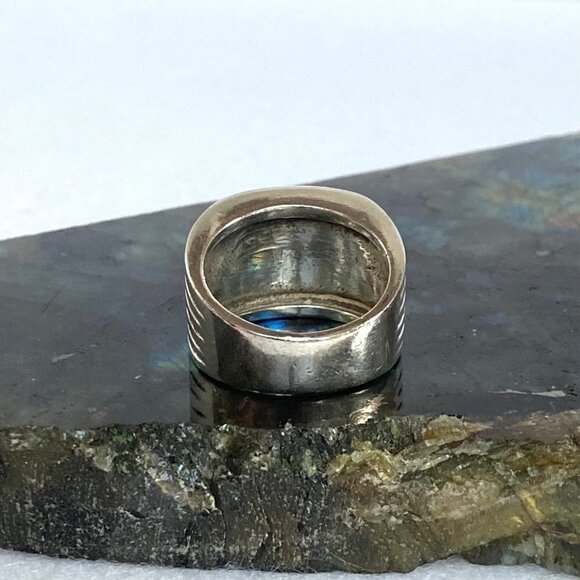 Sterling Silver 925 Marcasite 14MM Wide Band Statement Ring Size 7.5 - Picture 7 of 16